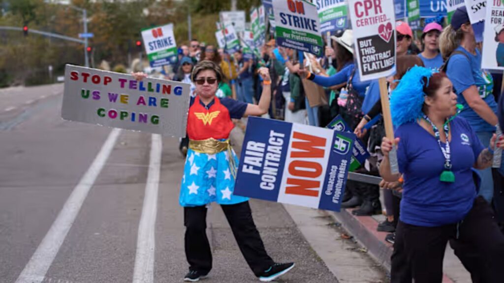 Nurses and health care professionals strike in California