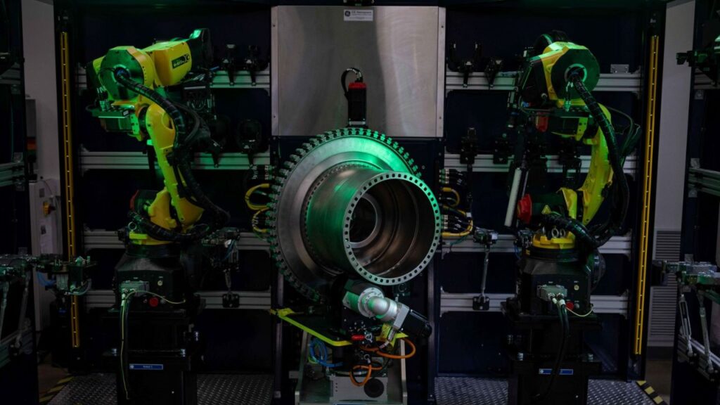 Robotic jet engine inspection setup