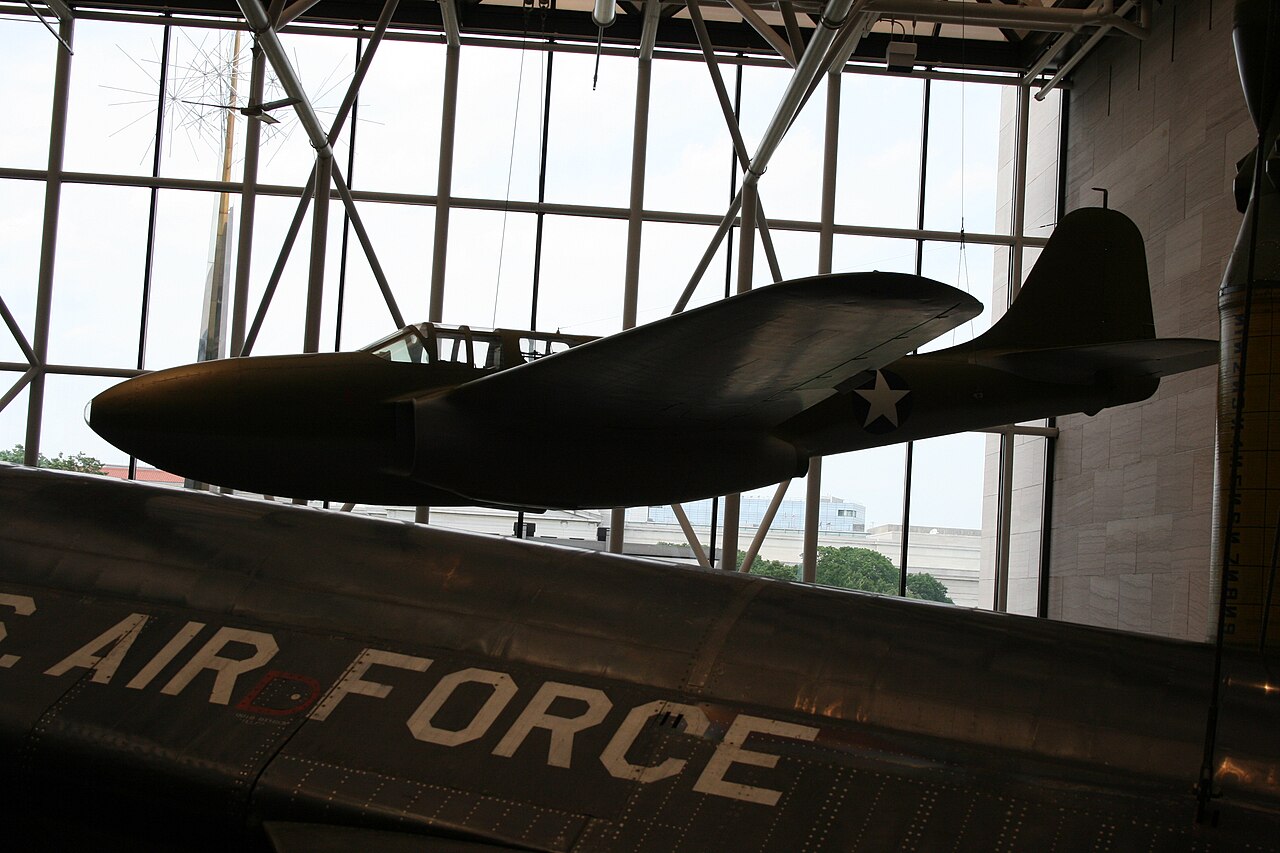 The Bell XP-59A Airacomet at the Smithsonian's National Air and Space Museum.