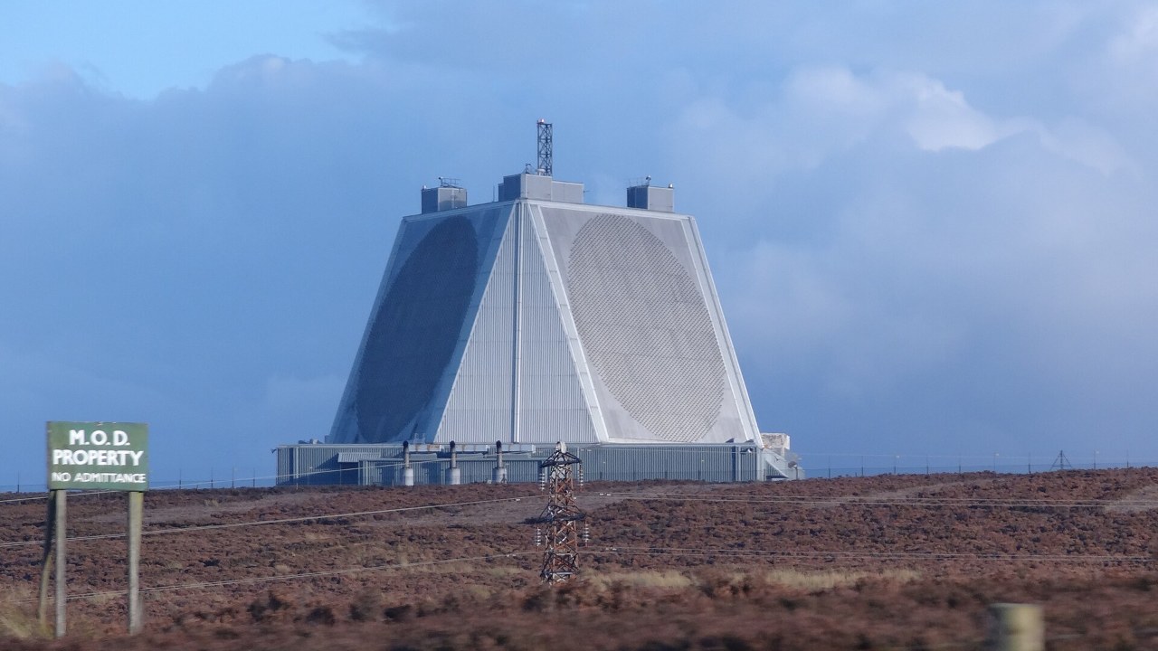 The solid-state phased-array radar at RAF Fylingdales, North Yorkshire.
