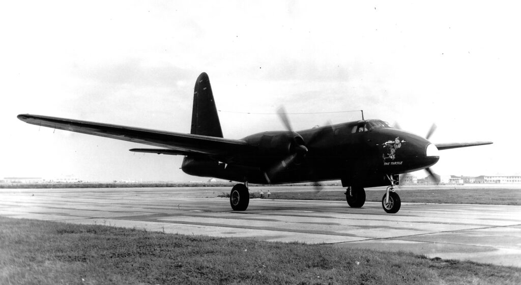 The Navy P2V-1 Neptune Truculent Turtle taxiing in 1946