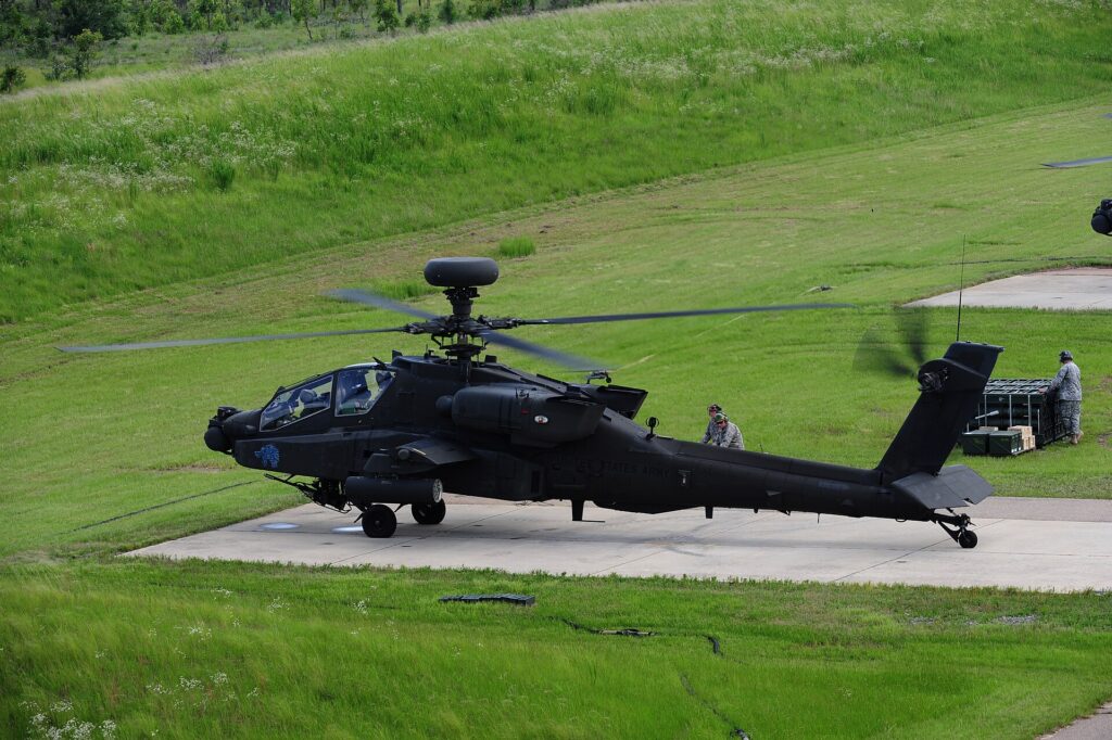 A U.S. Army AH-64D Apache Longbow of the 82nd Combat Aviation Brigade