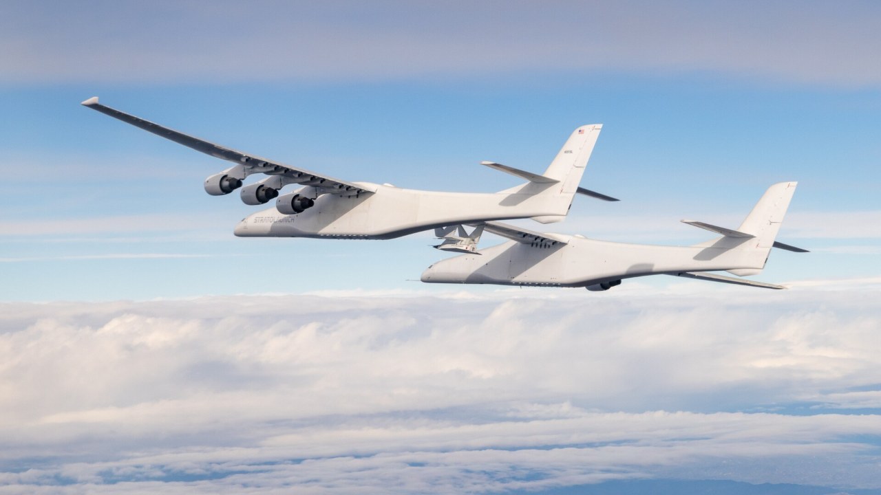 Stratolaunch's Roc carrier aircraft in flight.