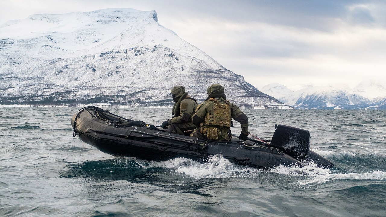 Royal Marines in a raiding craft during Arctic training in Norway in 2022. Not the Faroe Islands exercise.