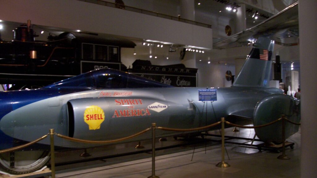 Craig Breedlove's Spirit of America jet car on display