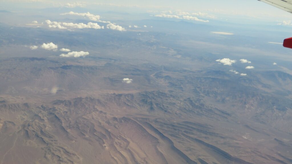Aerial view of desert terrain at the Nevada National Security Site